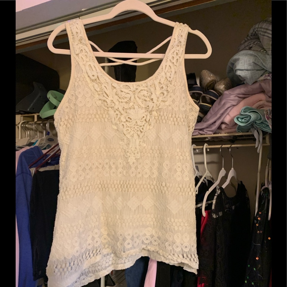 French Laundry lace sleeveless top